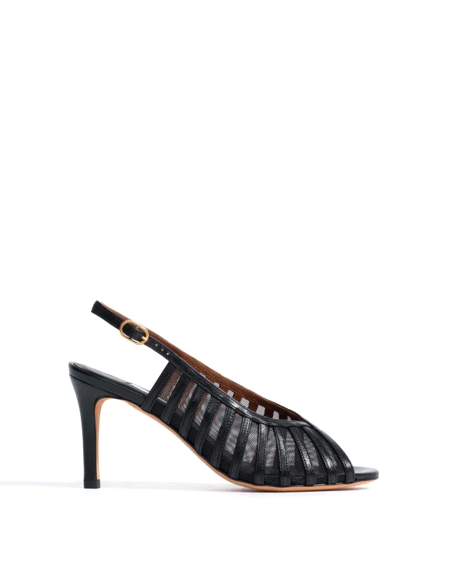 Carminho 75 mesh Shiny lamb & mesh Black made by Anonymous Copenhagen