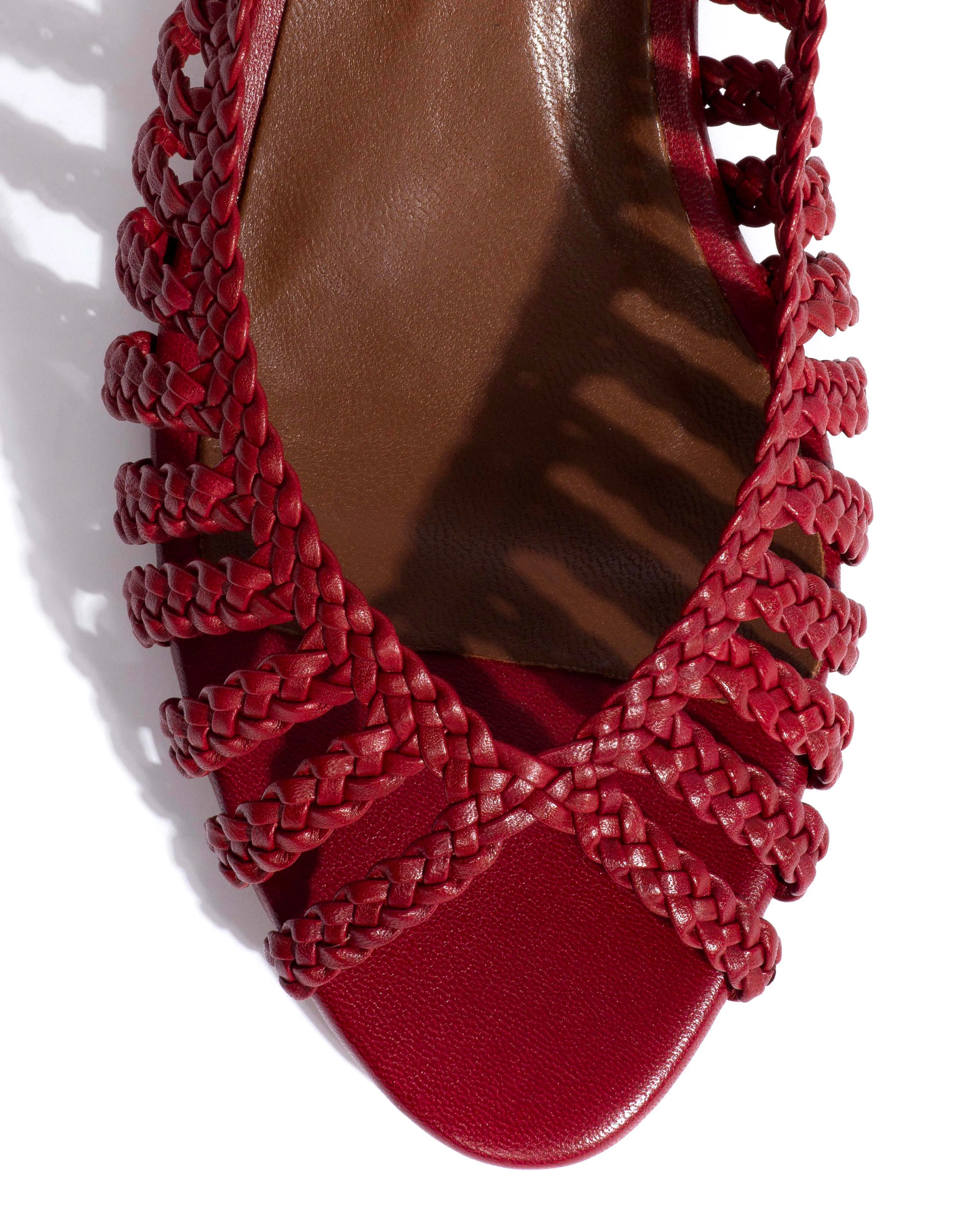 Carminho 40 hand-braided Hand-braided leather Pomegranate sold by Anonymous Copenhagen product image thumbnail 5