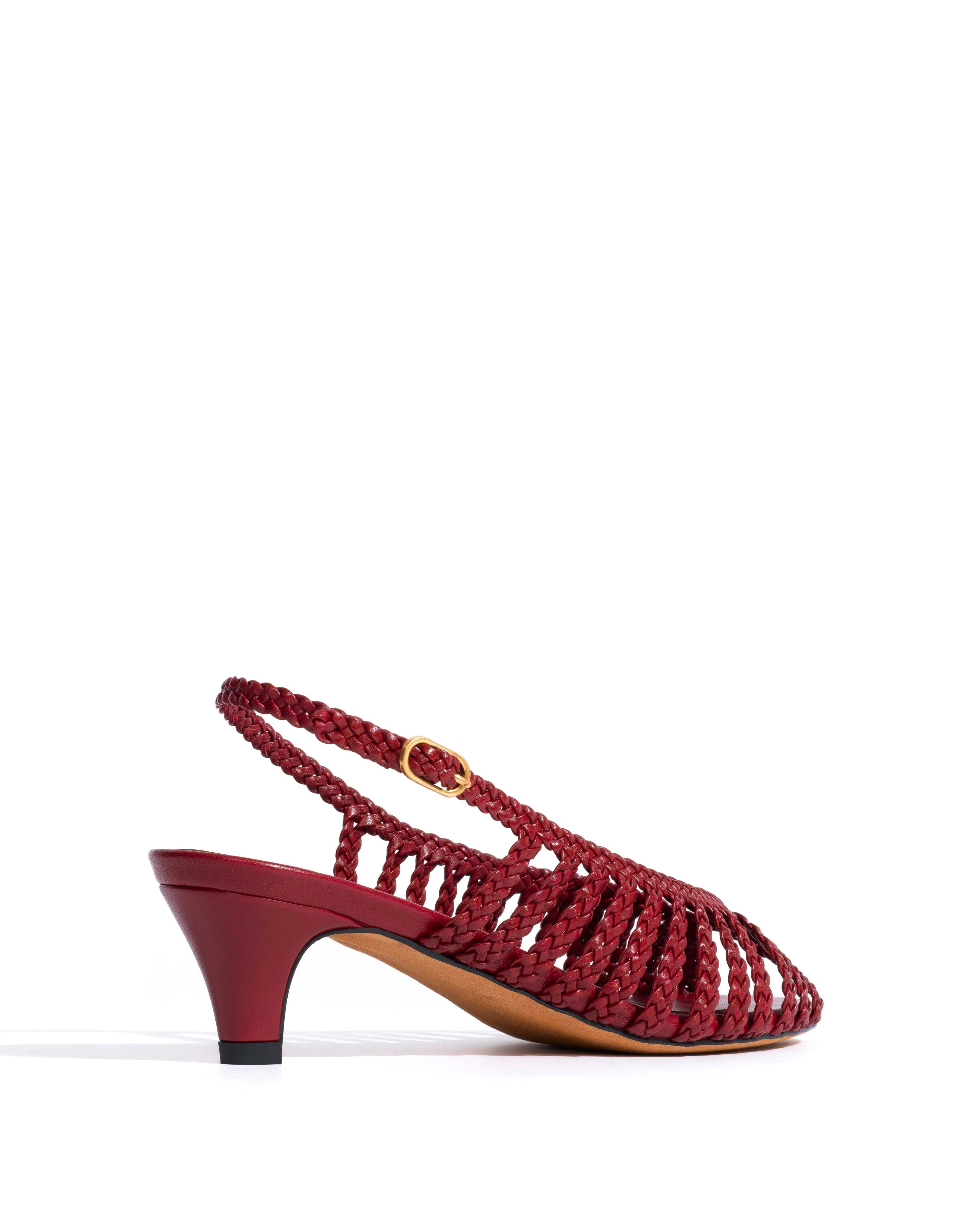 Carminho 40 hand-braided Hand-braided leather Pomegranate sold by Anonymous Copenhagen product image thumbnail 3