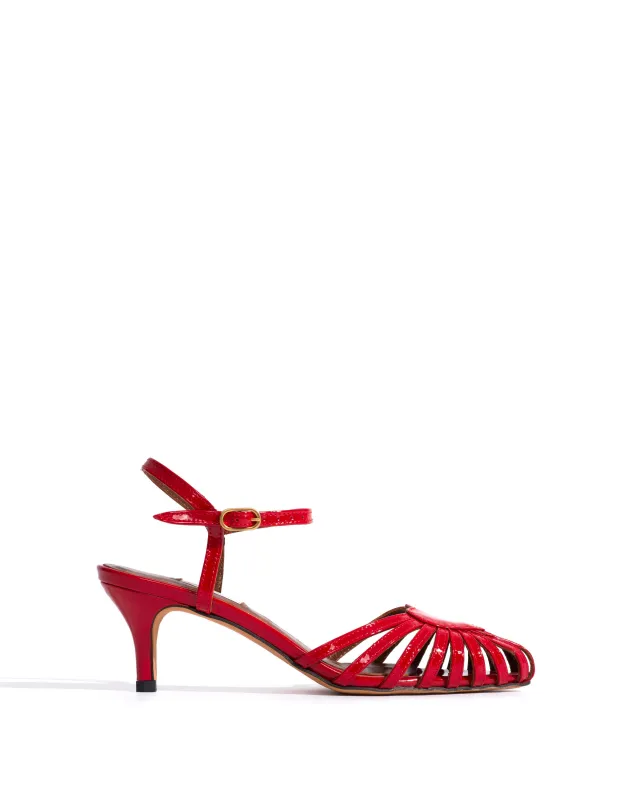 Keesha 55 Polished soft calf Ruby red made by Anonymous Copenhagen