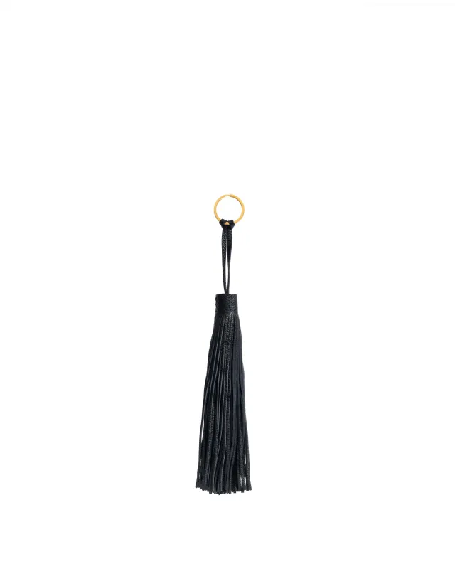 Langley fringe keyring Pebbled soft calf Black made by Anonymous Copenhagen