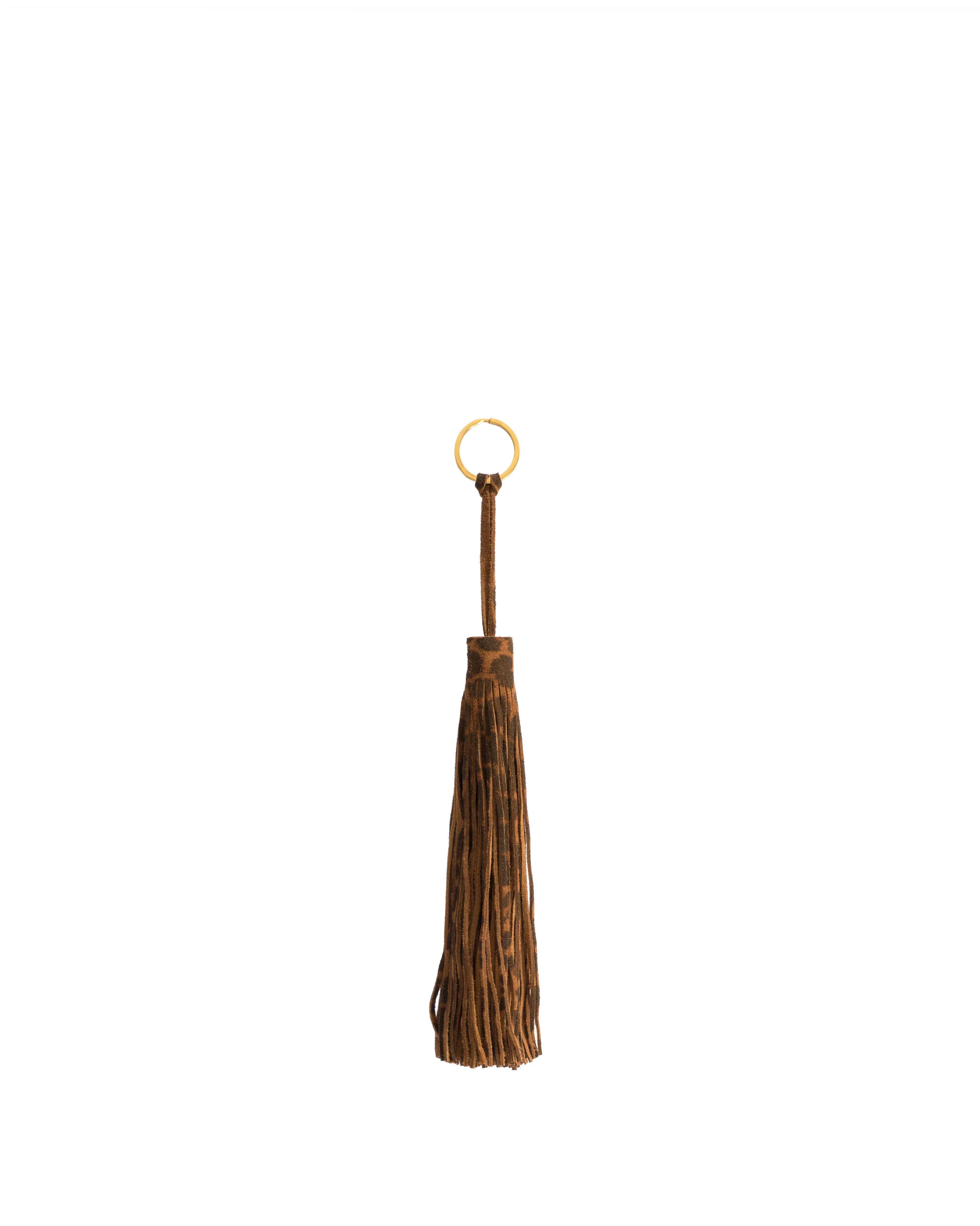 Langley fringe keyring Calf suede print Leopard sold by Anonymous Copenhagen