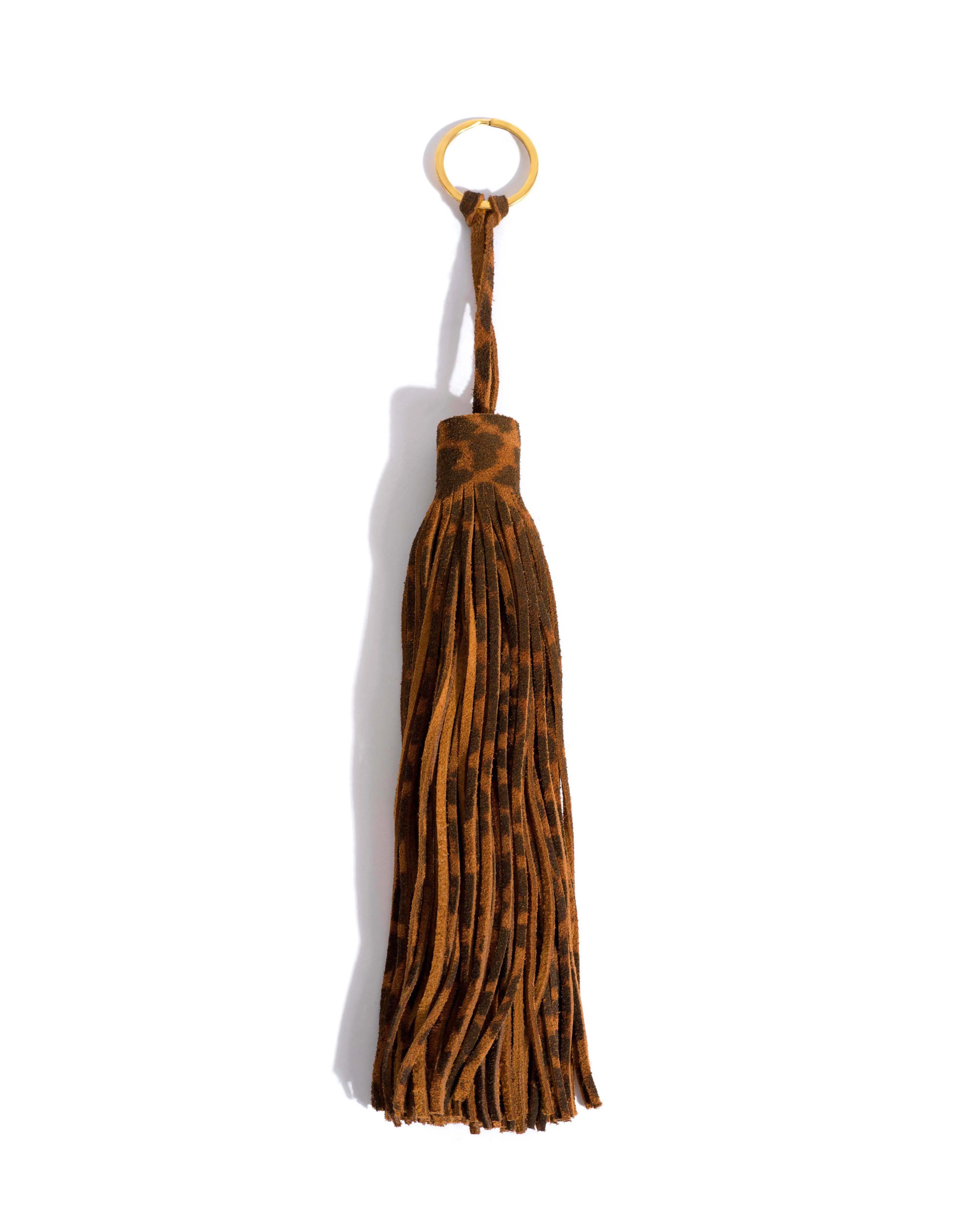 Langley fringe keyring Calf suede print Leopard sold by Anonymous Copenhagen product image thumbnail 3