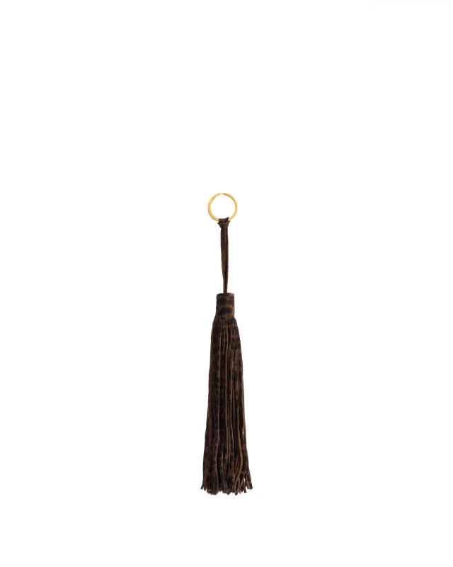 Langley fringe keyring Calf suede print Jaguar made by Anonymous Copenhagen