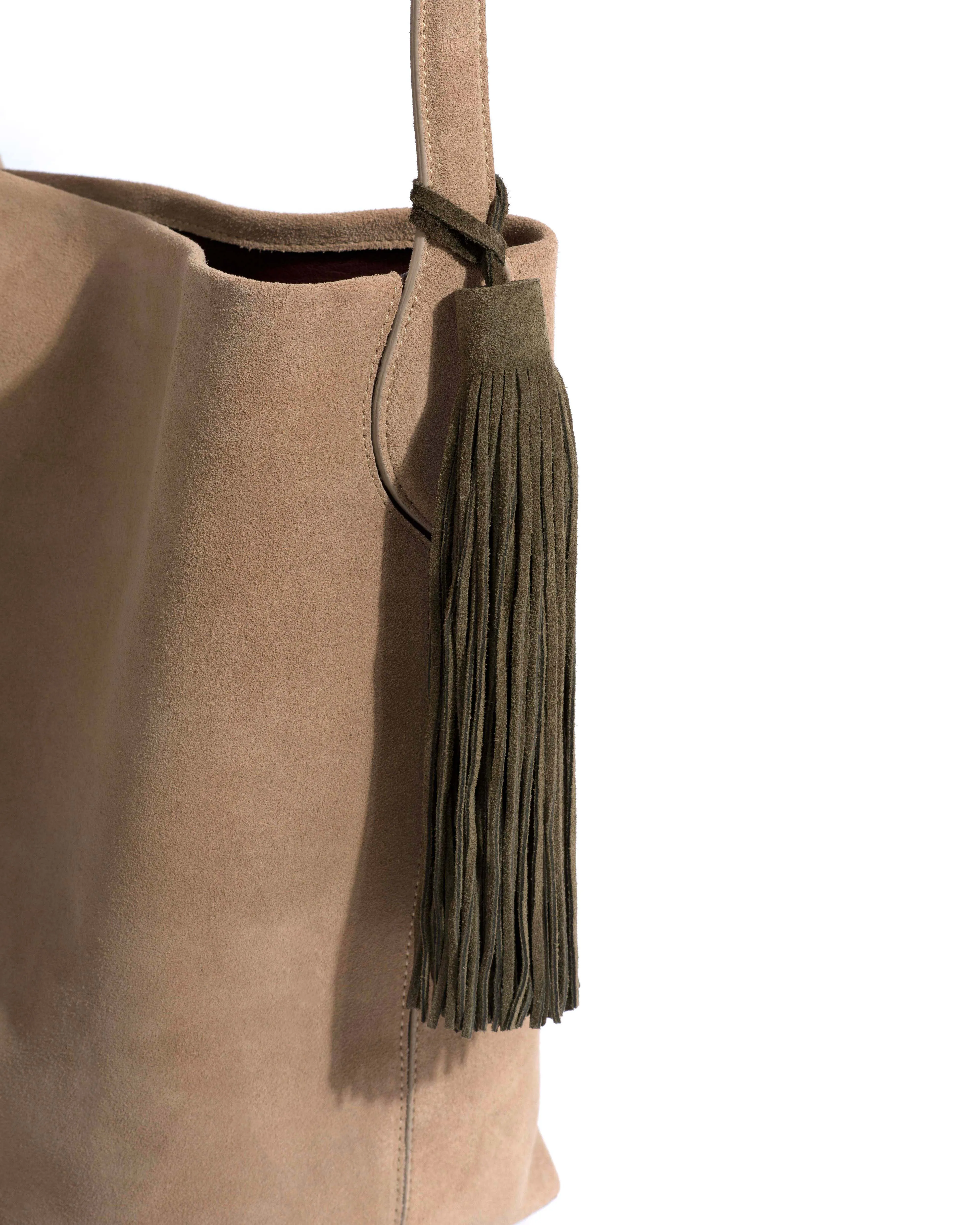 Langley fringe keyring Calf suede Moss green sold by Anonymous Copenhagen product image thumbnail 4