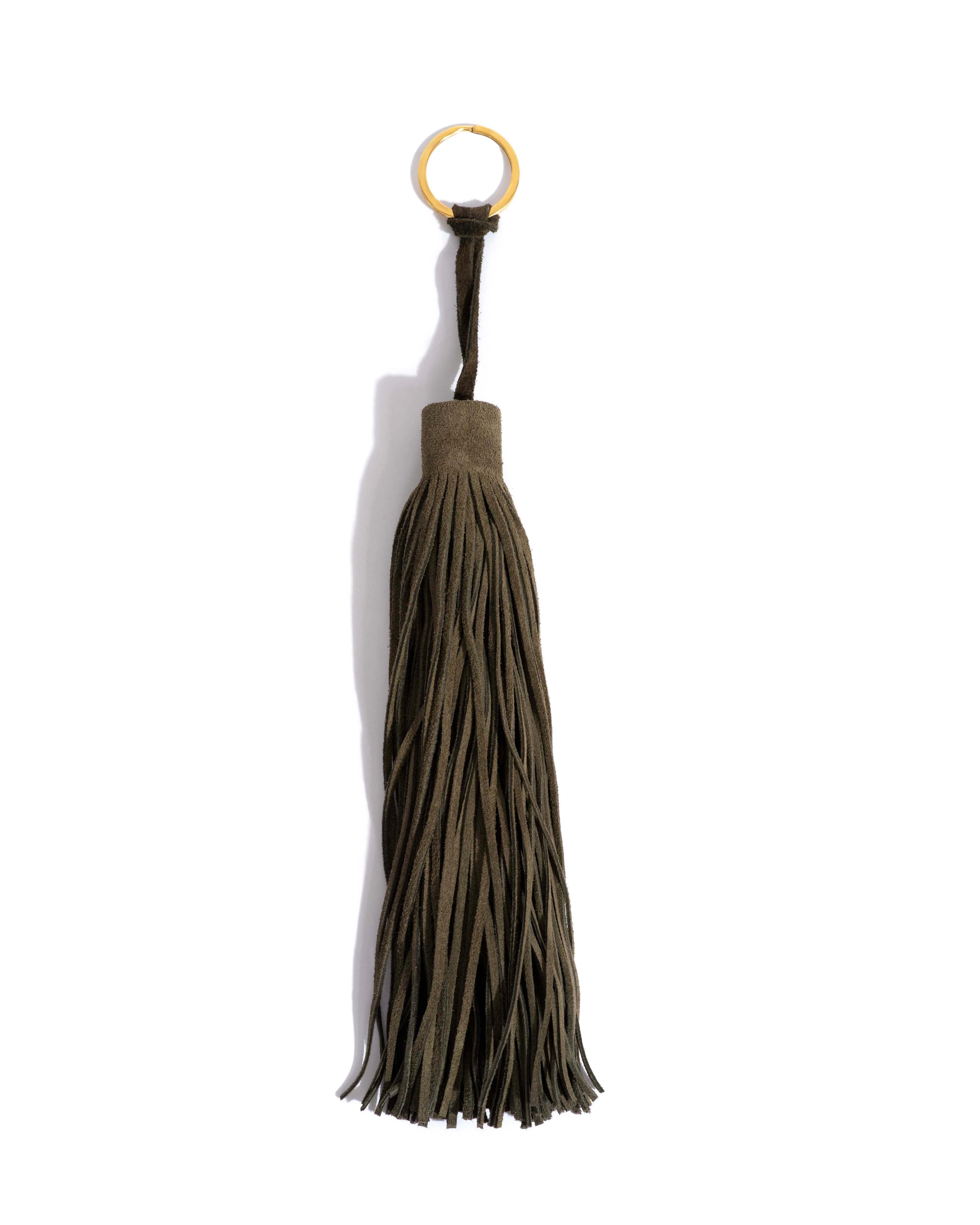 Langley fringe keyring Calf suede Moss green sold by Anonymous Copenhagen product image thumbnail 3