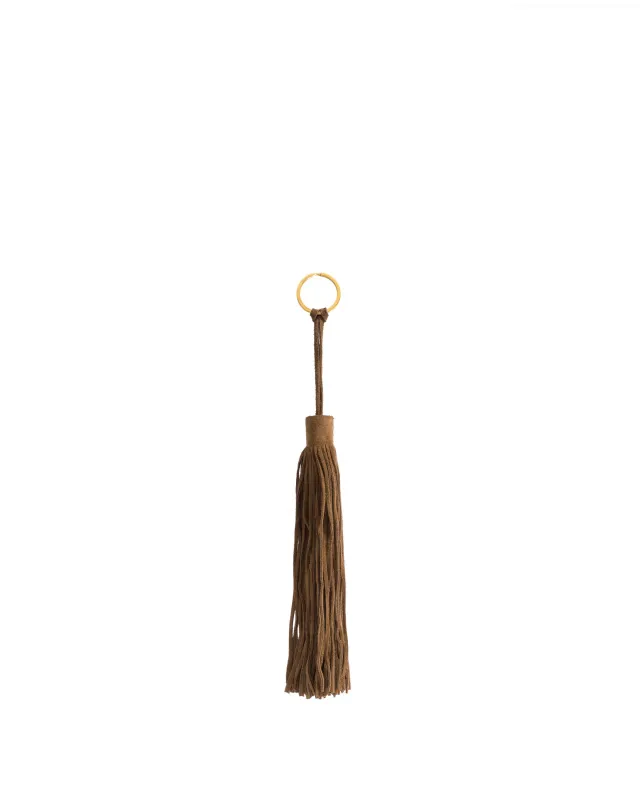 Langley fringe keyring Calf suede Cinnamon made by Anonymous Copenhagen