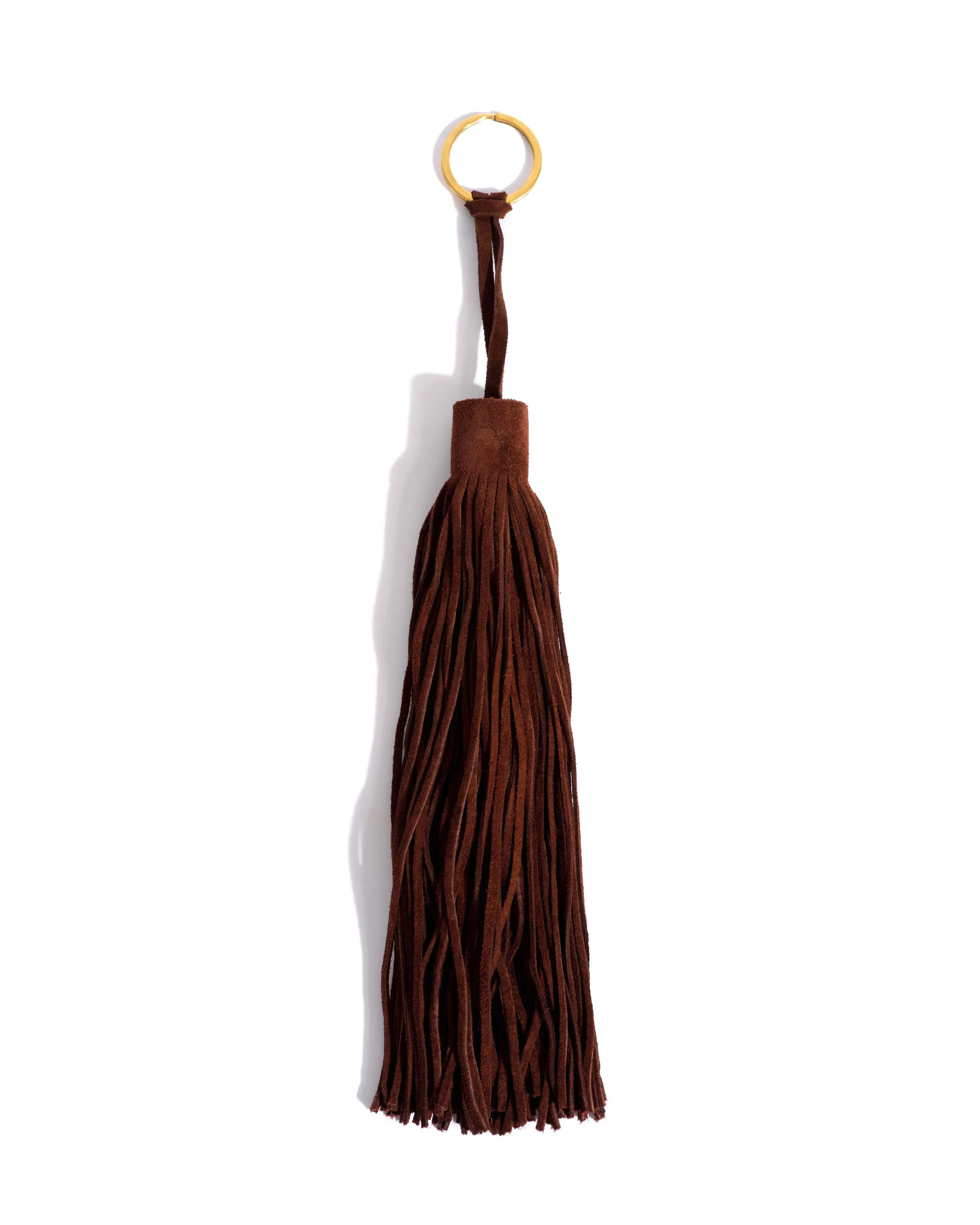 Langley fringe keyring Calf suede Chocolate sold by Anonymous Copenhagen product image thumbnail 3