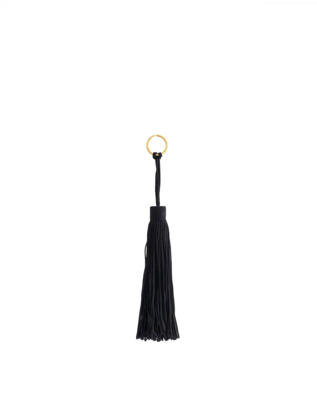 Langley fringe keyring Calf suede Black made by Anonymous Copenhagen