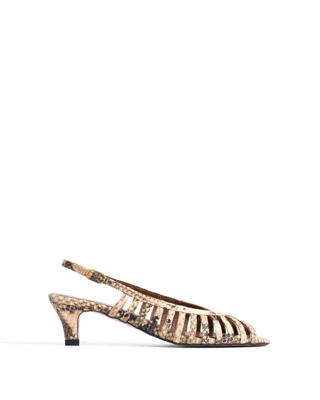 Carminho 40 stiletto Snake calf Natural sand made by Anonymous Copenhagen