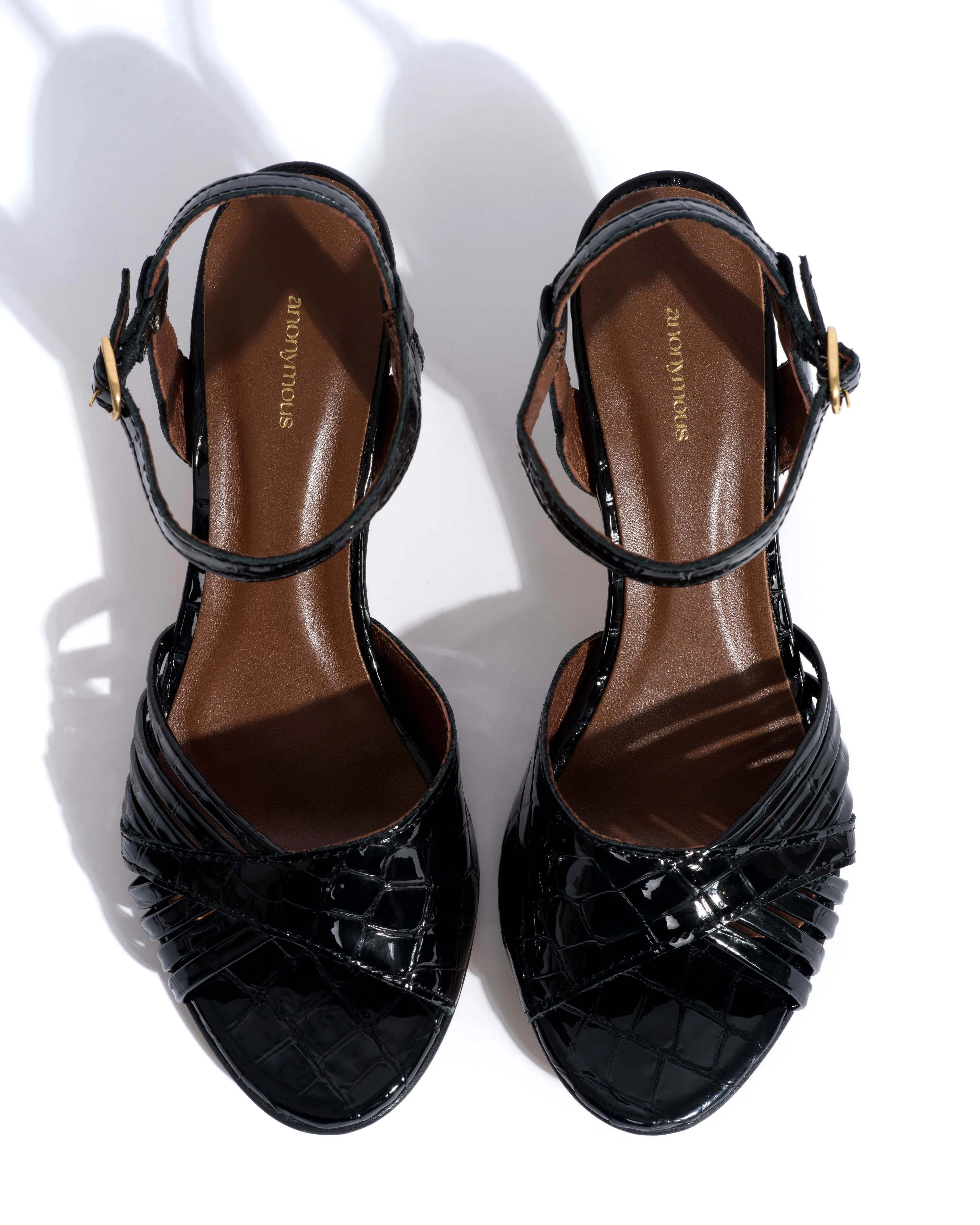 Hermine 50 stiletto Polished croco calf Black sold by Anonymous Copenhagen product image thumbnail 4