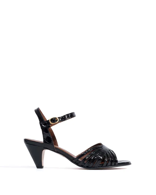 Hermine 50 stiletto Polished croco calf Black made by Anonymous Copenhagen