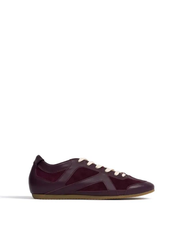 Sneakerina Shiny lamb & suede leather Fig purple made by Anonymous Copenhagen