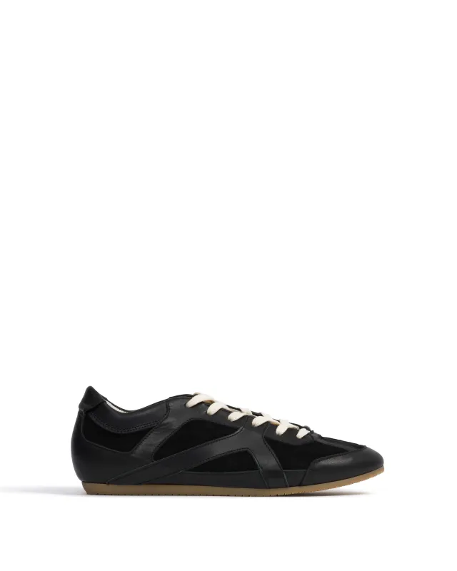 Sneakerina Shiny lamb & suede leather Black made by Anonymous Copenhagen