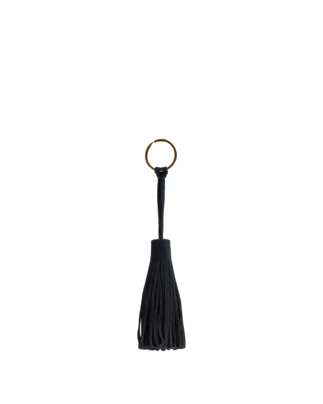 Katty fringe keyring Calf suede Black made by Anonymous Copenhagen