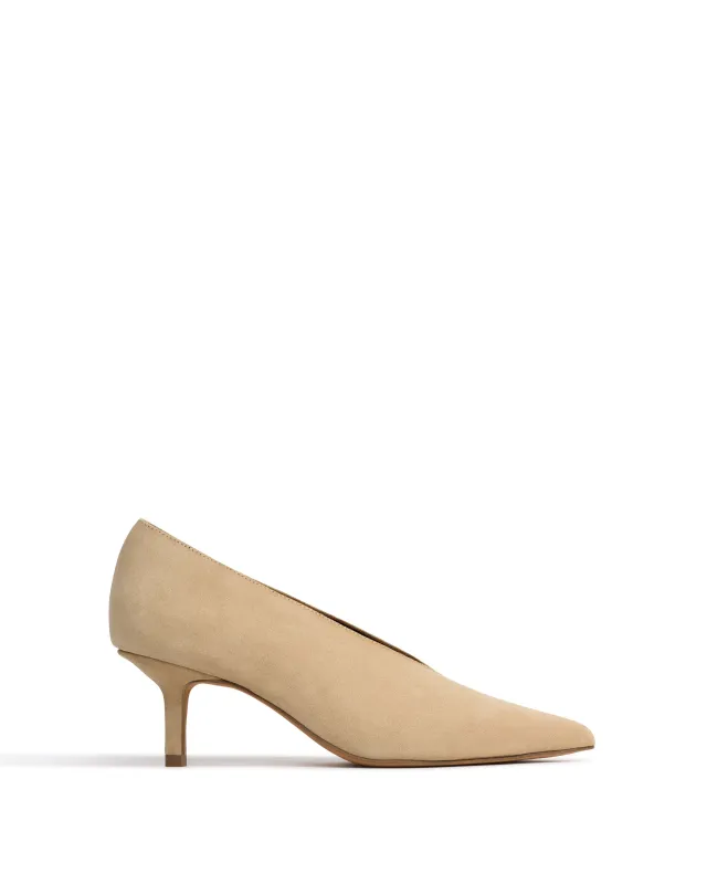 Phia 55 pin Calf suede Creamy sand made by Anonymous Copenhagen