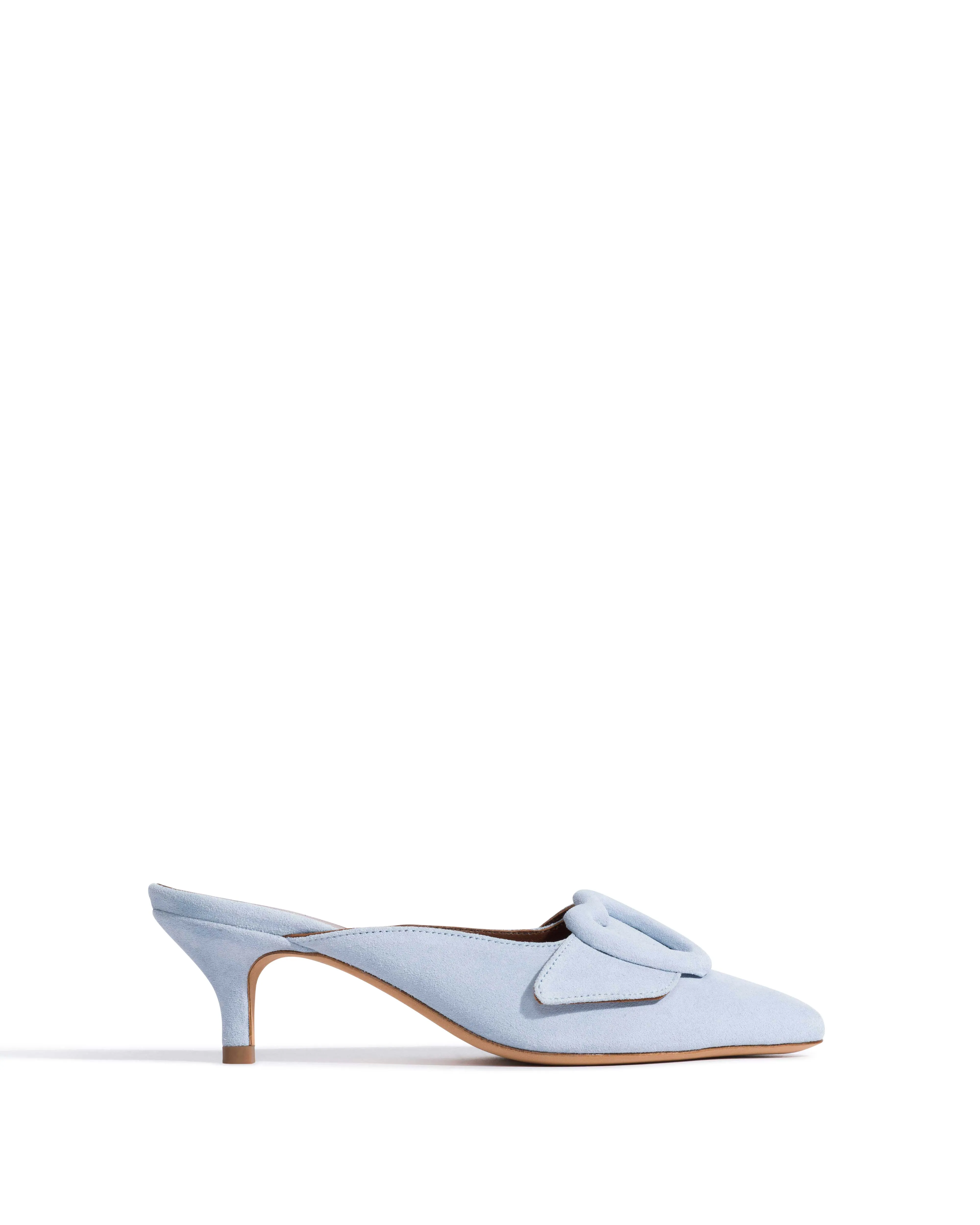 Shila 50 kitten Calf suede Porcelain blue sold by Anonymous Copenhagen
