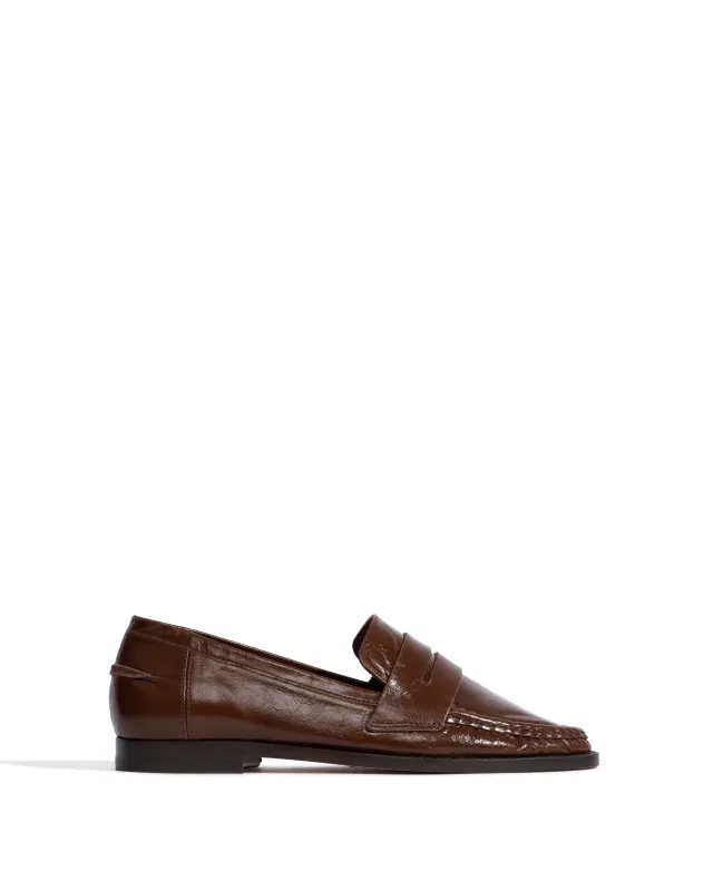 Jesha Crinkled polished goat Caramel brown made by Anonymous Copenhagen