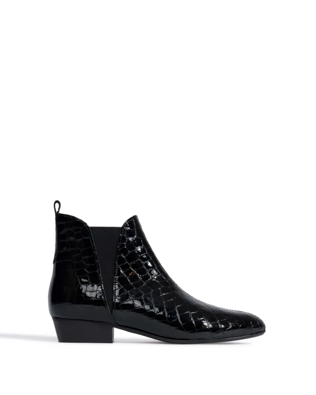 Rita Polished croco calf Black made by Anonymous Copenhagen