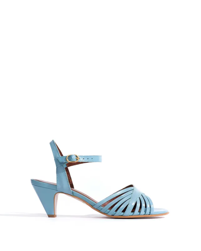 Hermine 50 stiletto Crinkled polished goat Porcelain blue made by Anonymous Copenhagen