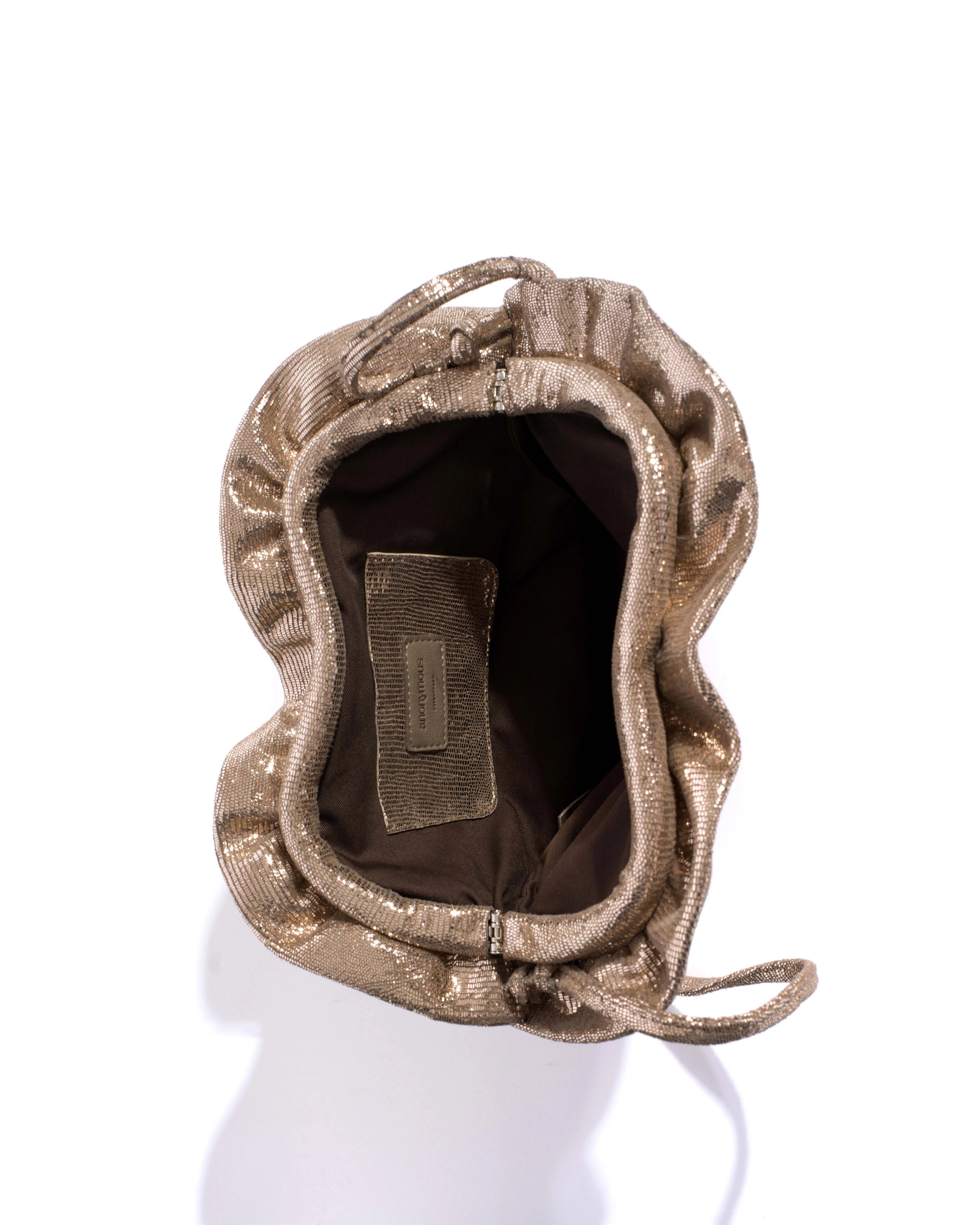 Zally classic heart bag Lizard metallic goat Vintage champagne sold by Anonymous Copenhagen product image thumbnail 4
