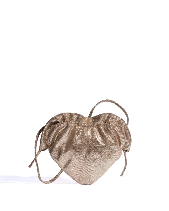 Zally classic heart bag Lizard metallic goat Vintage champagne made by Anonymous Copenhagen