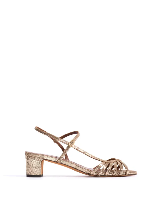 Carlota 40 Lizard metallic goat Vintage champagne made by Anonymous Copenhagen