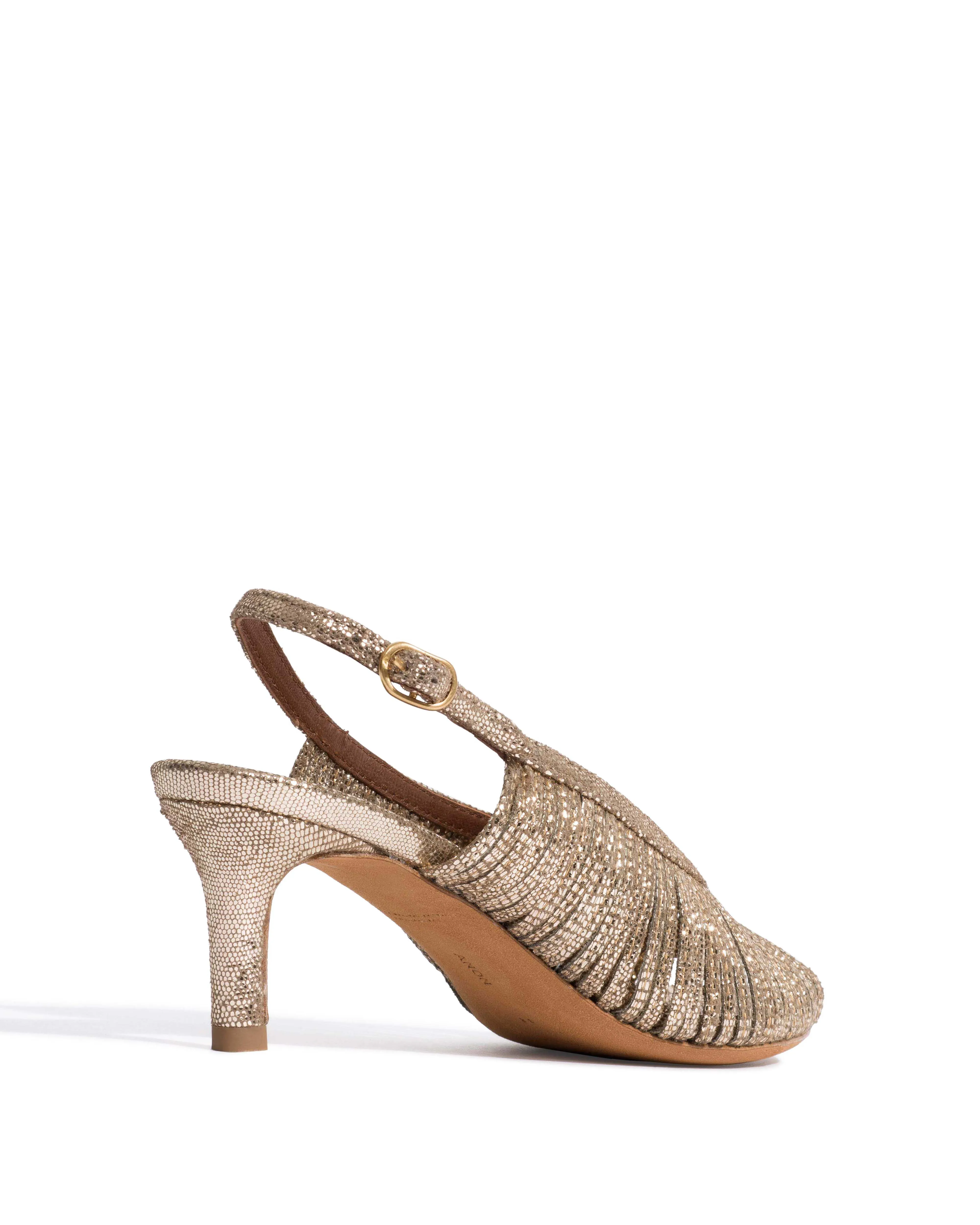 Zenia 55 Lizard metallic goat Vintage champagne sold by Anonymous Copenhagen product image thumbnail 3