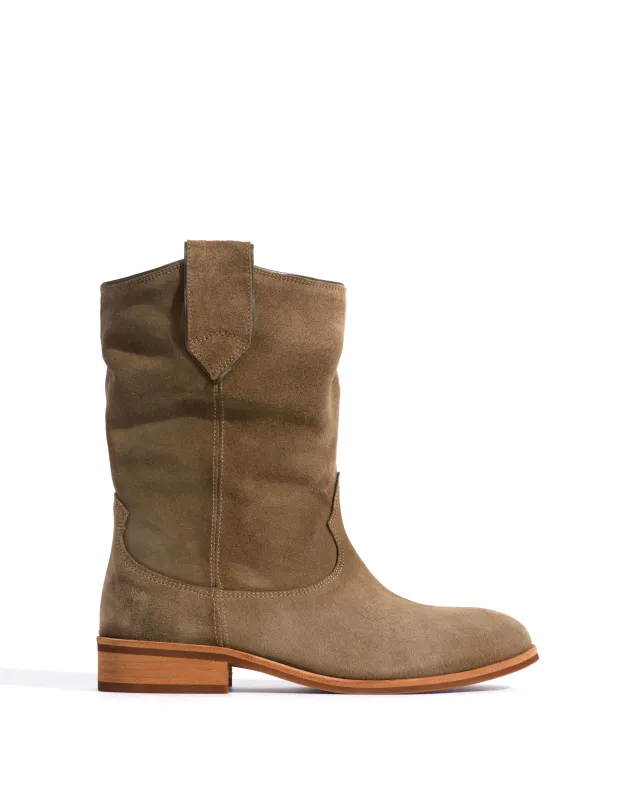 Claudia Calf suede Dried olive made by Anonymous Copenhagen