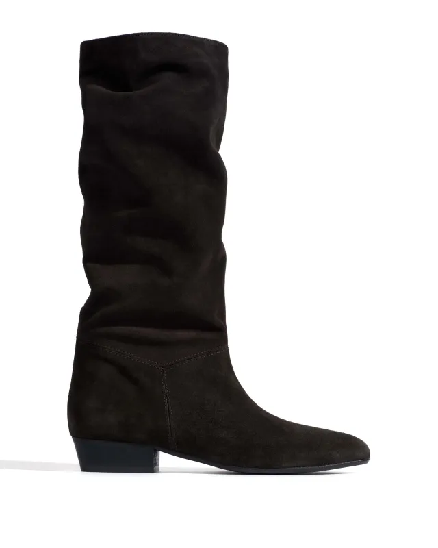 Jasmina 20 Calf suede & sleek leather Espresso brown & black made by Anonymous Copenhagen