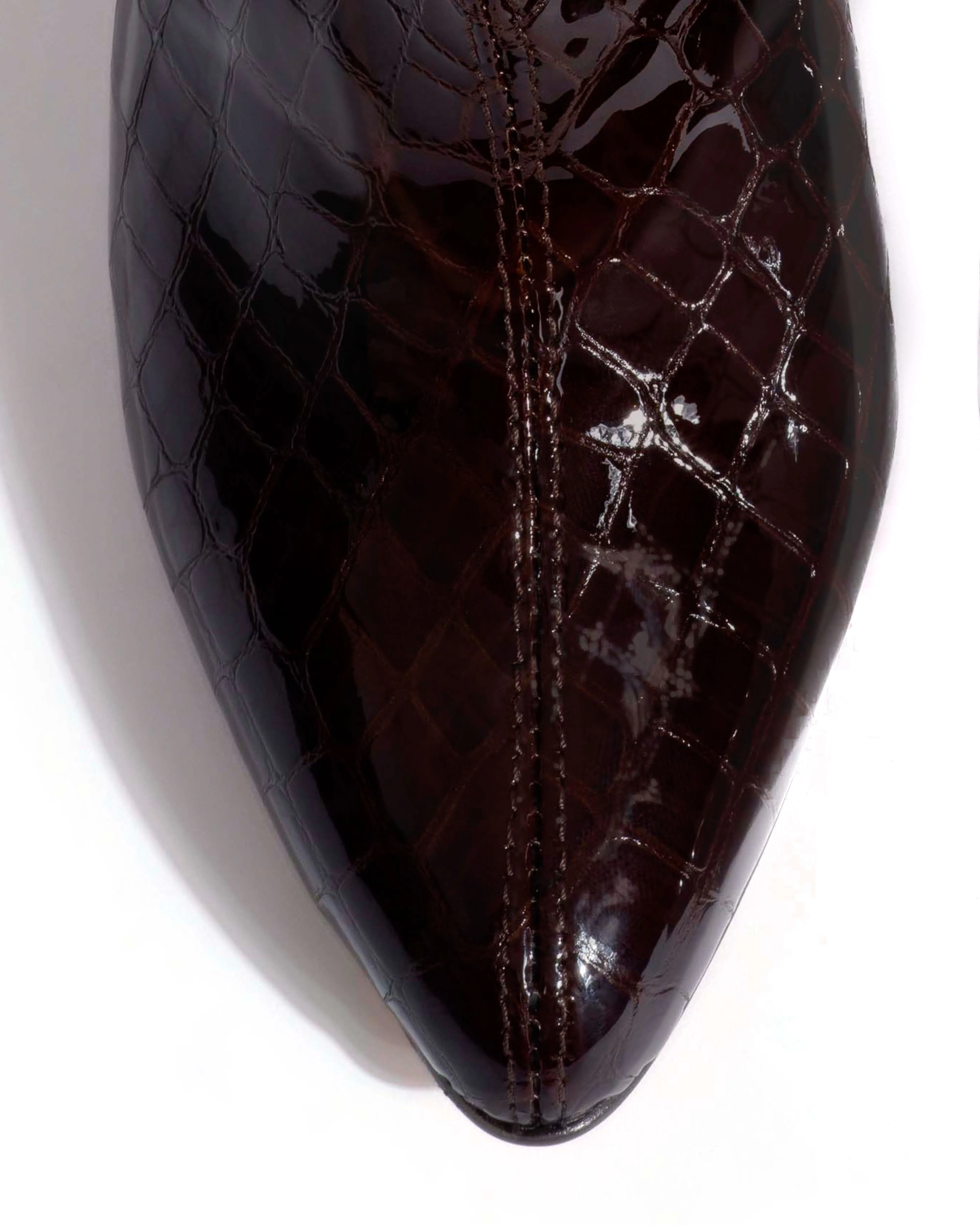 Vully 50 stiletto Polished croco calf Coffee brown sold by Anonymous Copenhagen product image thumbnail 5