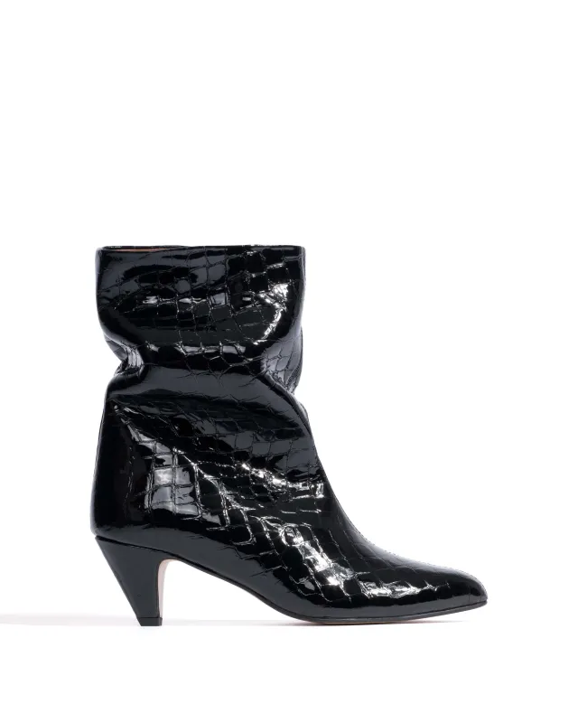 Vully 50 stiletto Polished croco calf Black made by Anonymous Copenhagen