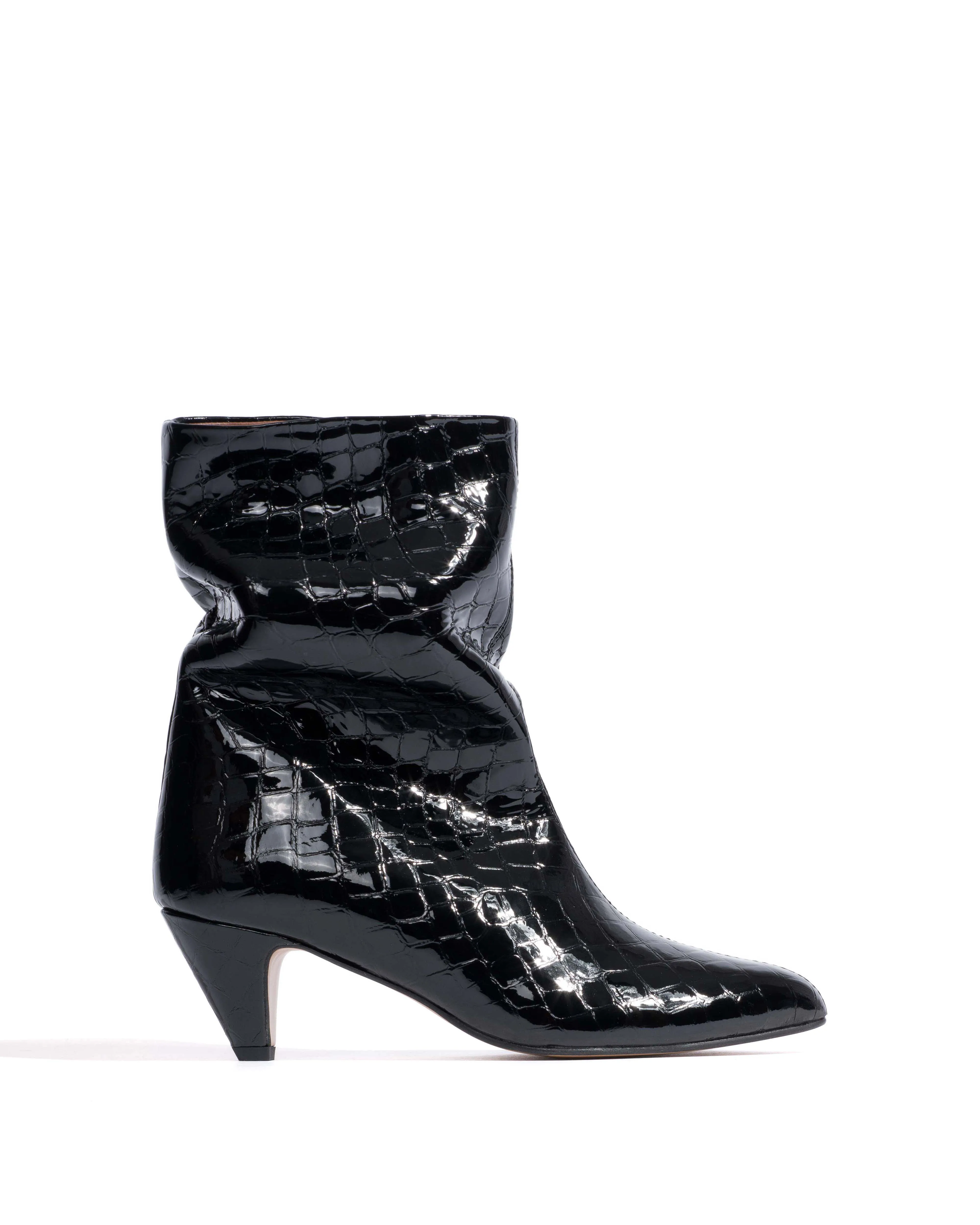 Vully 50 stiletto Polished croco calf Black sold by Anonymous Copenhagen