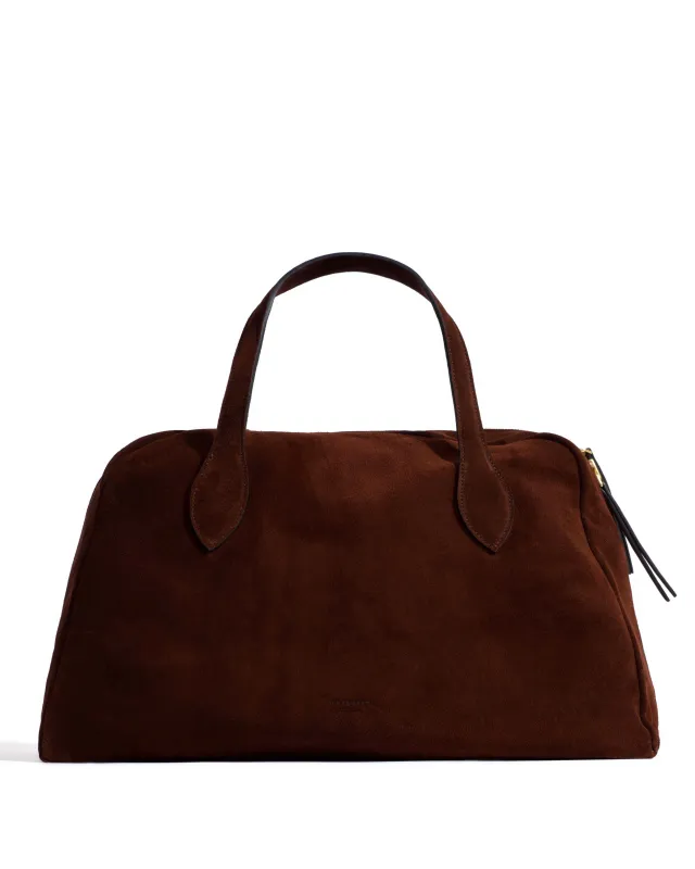 Weekend bowler Calf suede Chocolate made by Anonymous Copenhagen