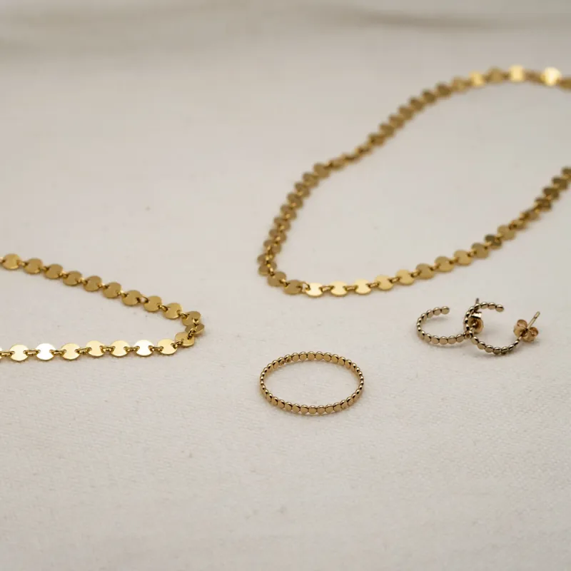 Dahlia Disc Set - Necklace, Bracelet, Ring and Earrings sold by Elysium Hope