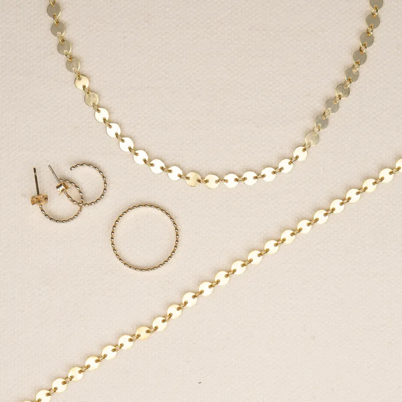 Dahlia Disc Set - Necklace, Ring and Earrings sold by Elysium Hope