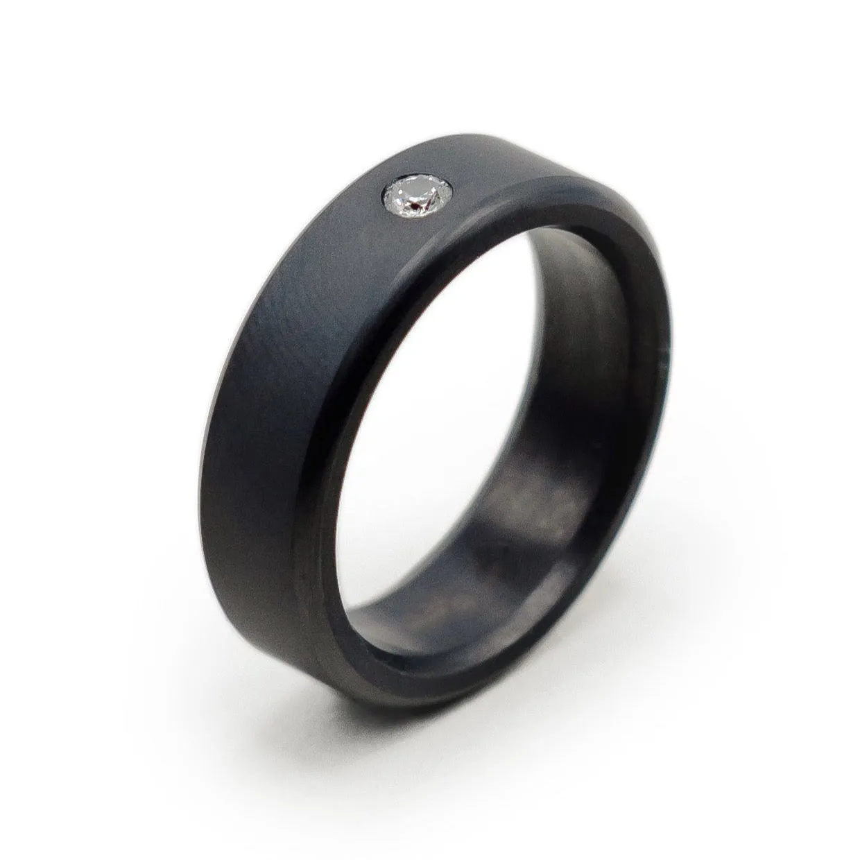 Kratos Rounded Diamond Inset Ring 7mm sold by Elysium Hope
