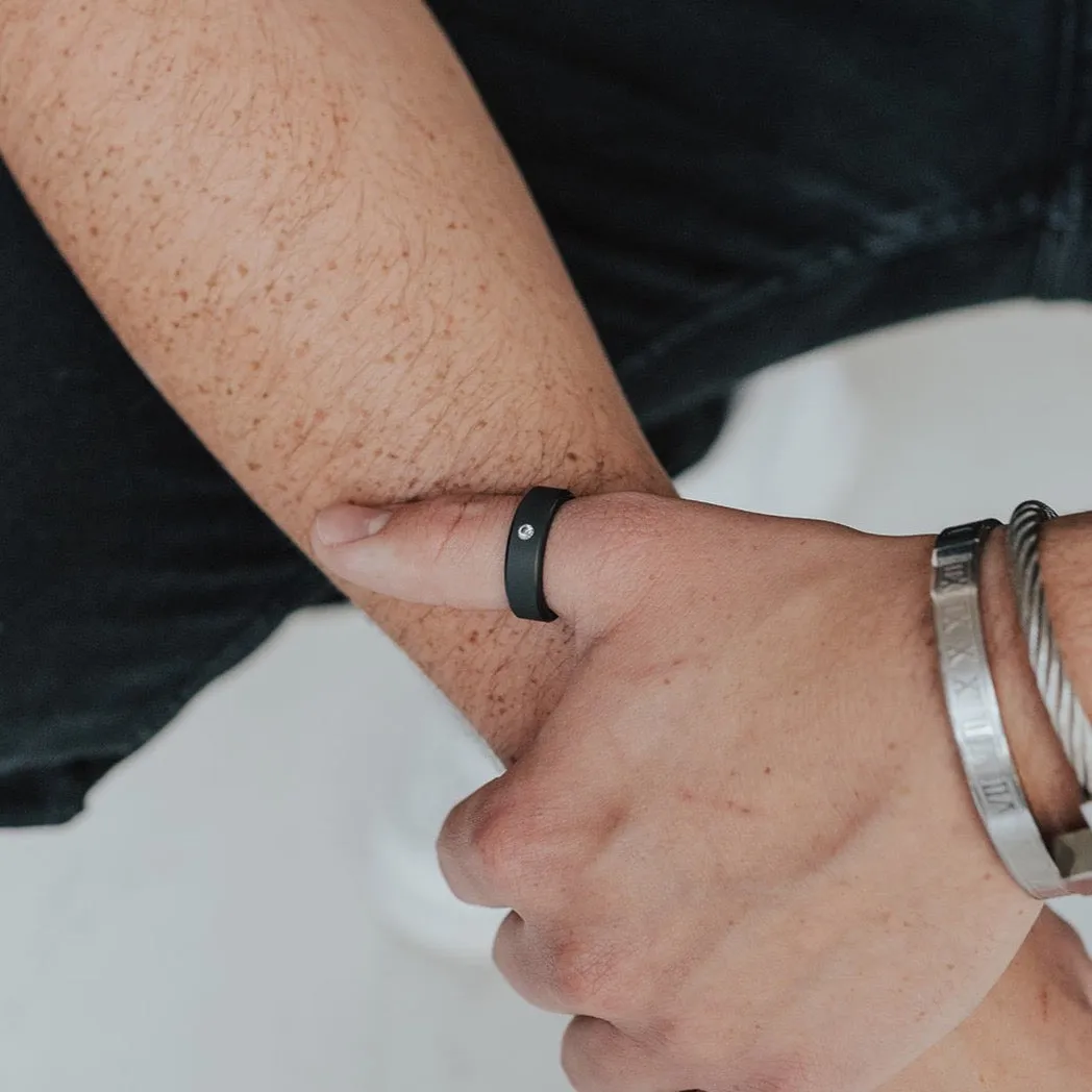 Kratos Rounded Diamond Inset Ring 7mm sold by Elysium Hope product image thumbnail 5