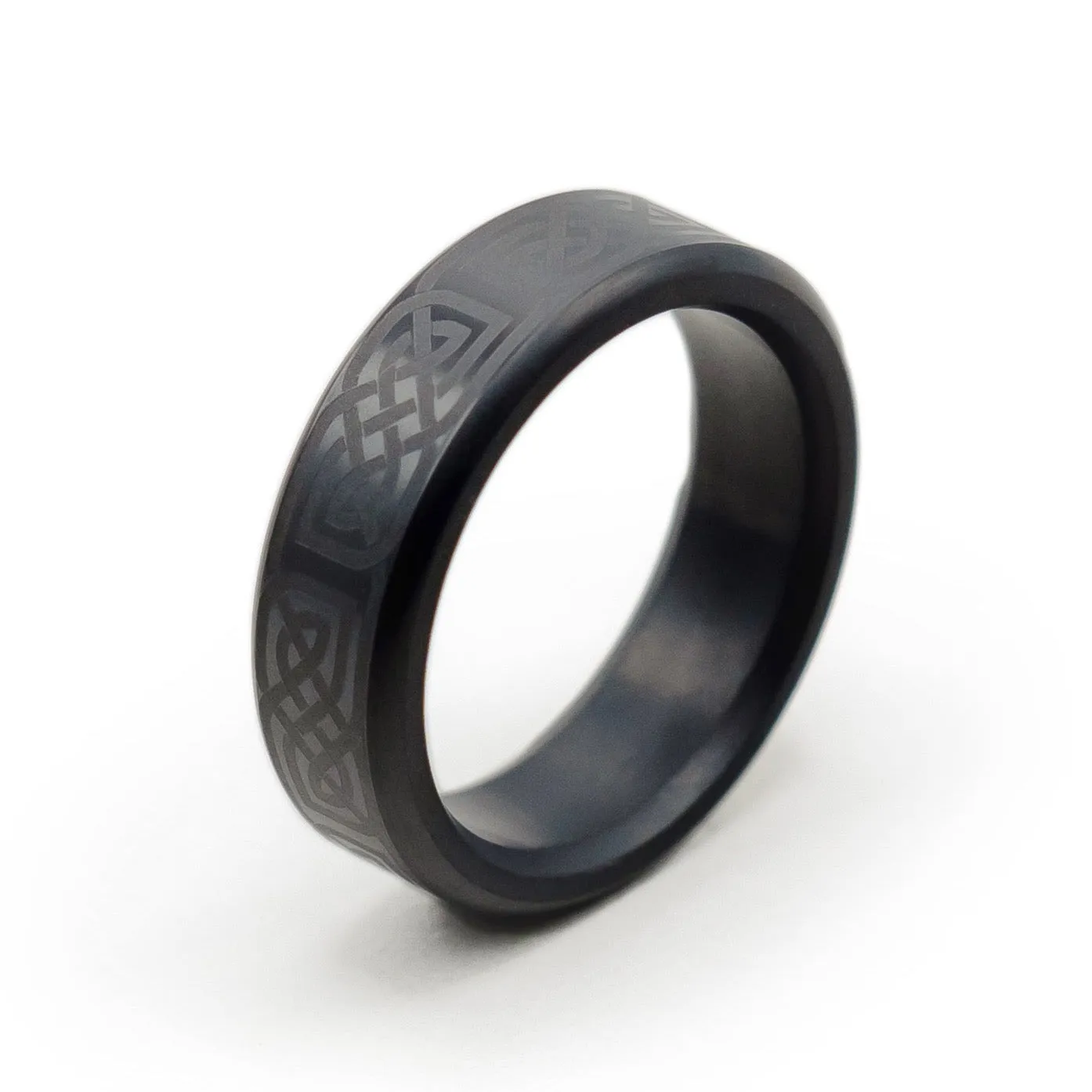 Kratos Rounded Celtic Laser Ring 7mm sold by Elysium Hope