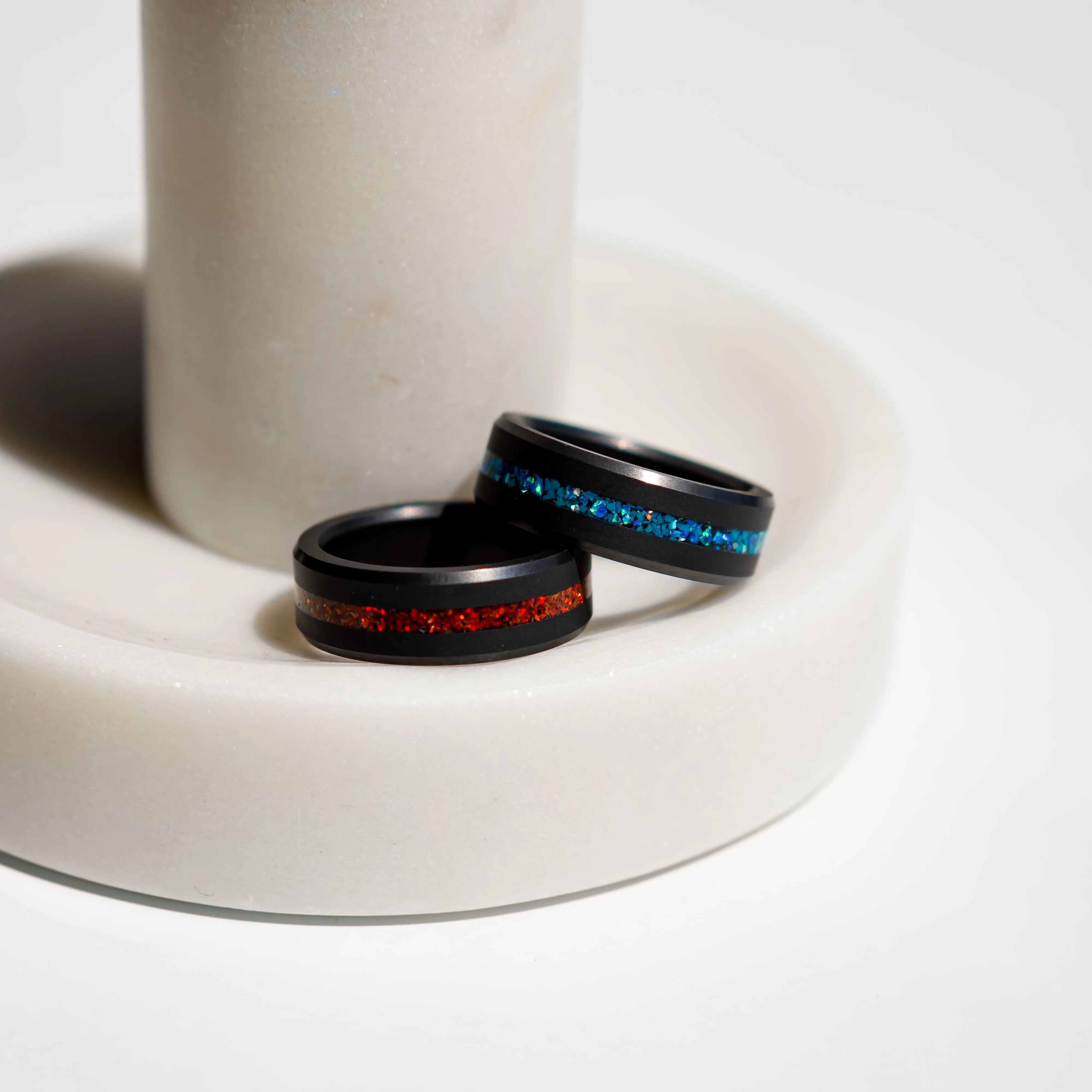 Ares Beveled Opal Inlay Ring sold by Elysium Hope product image thumbnail 5