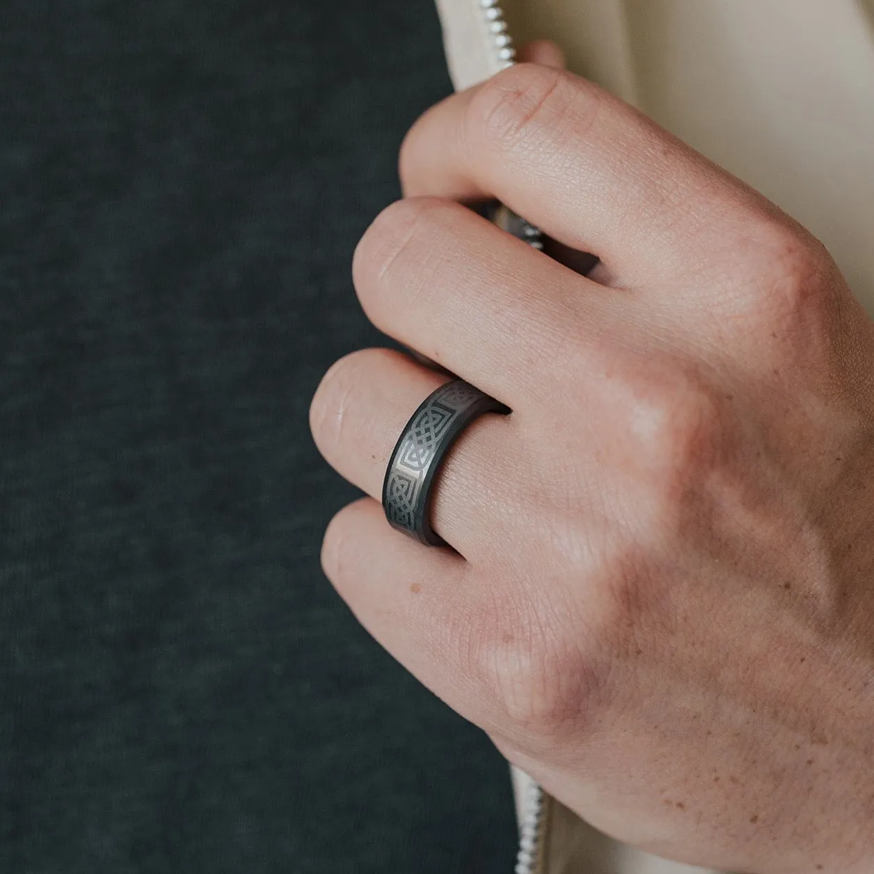 Ares Beveled Celtic Laser Ring 7mm sold by Elysium Hope product image thumbnail 4