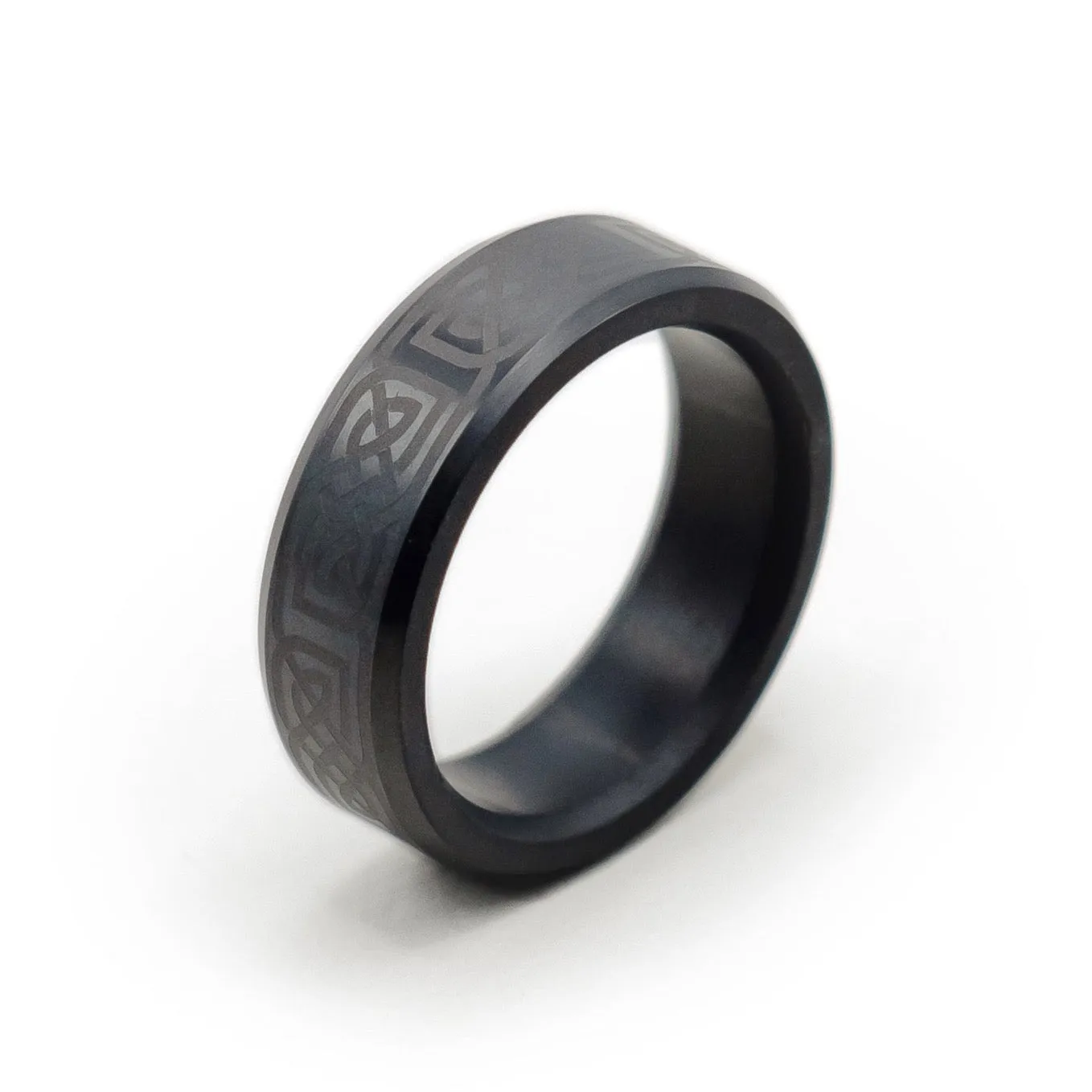 Ares Beveled Celtic Laser Ring 7mm sold by Elysium Hope