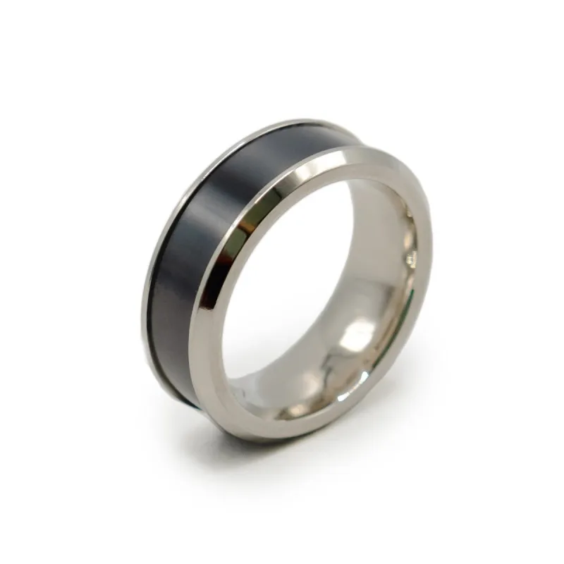 Hercules Titanium Reverse Inlay Ring sold by Elysium Hope