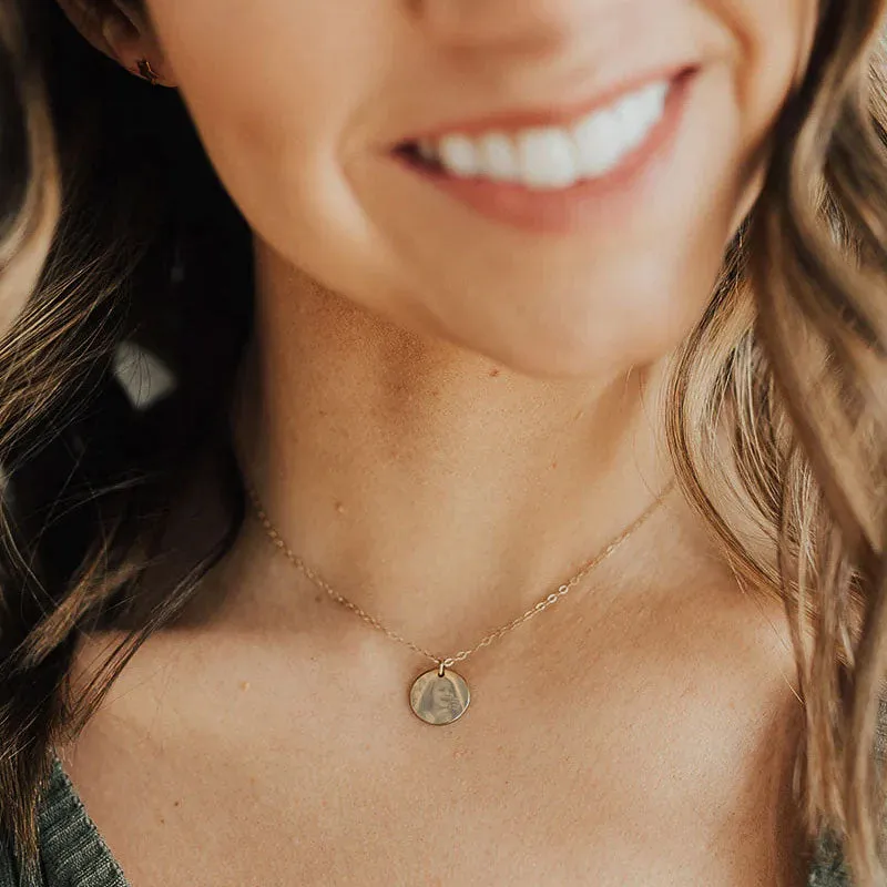 Dainty Image Disc Necklace - 1/2" sold by Elysium Hope product image thumbnail 3