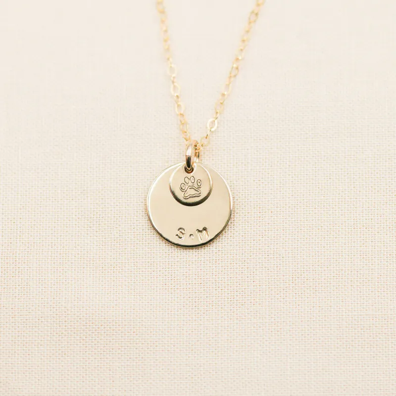 Dainty Disc w/ Pendant Necklace - 1/2" + 1/4" sold by Elysium Hope