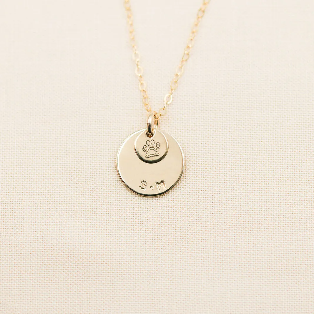 Dainty Disc w/ Pendant Necklace - 1/2" + 1/4" sold by Elysium Hope