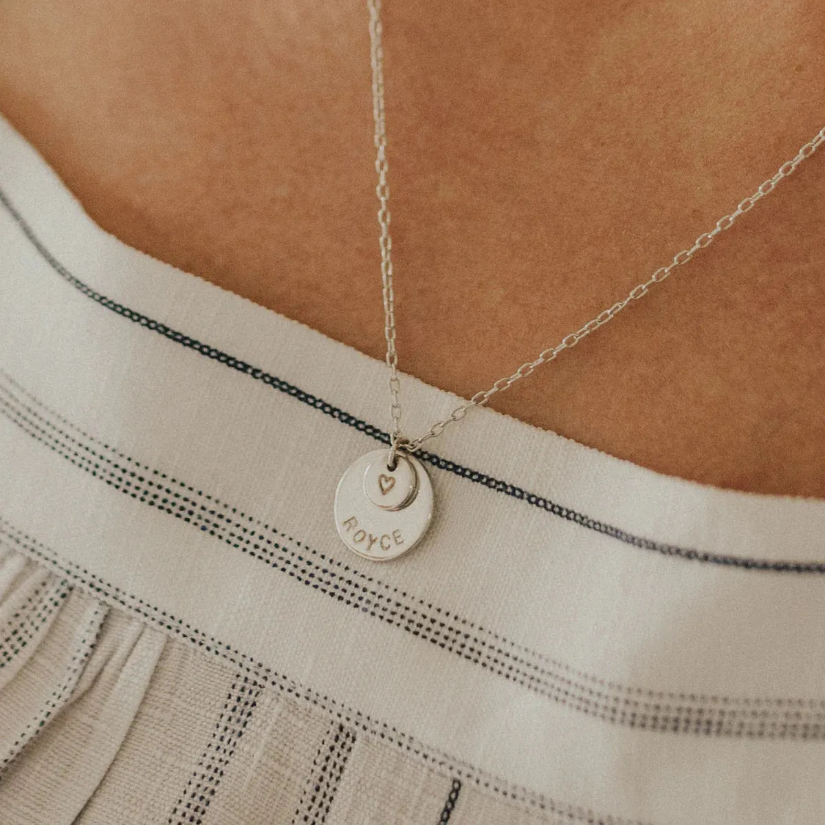 Dainty Disc w/ Pendant Necklace - 1/2" + 1/4" sold by Elysium Hope product image thumbnail 3