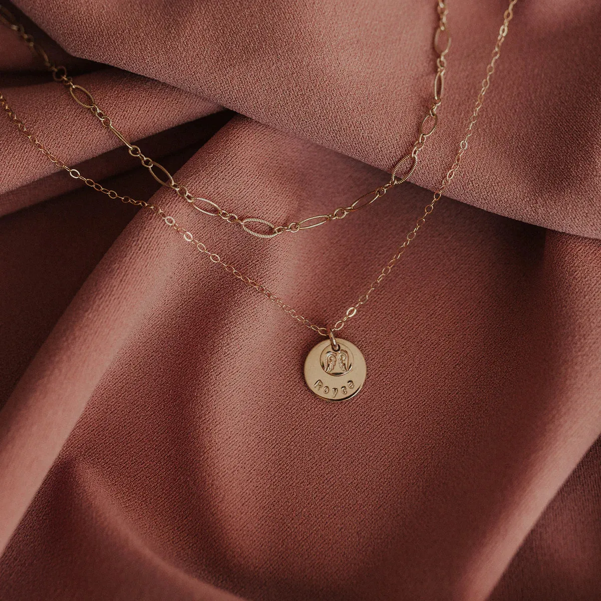 Dainty Disc w/ Pendant Necklace - 1/2" + 1/4" sold by Elysium Hope product image thumbnail 5