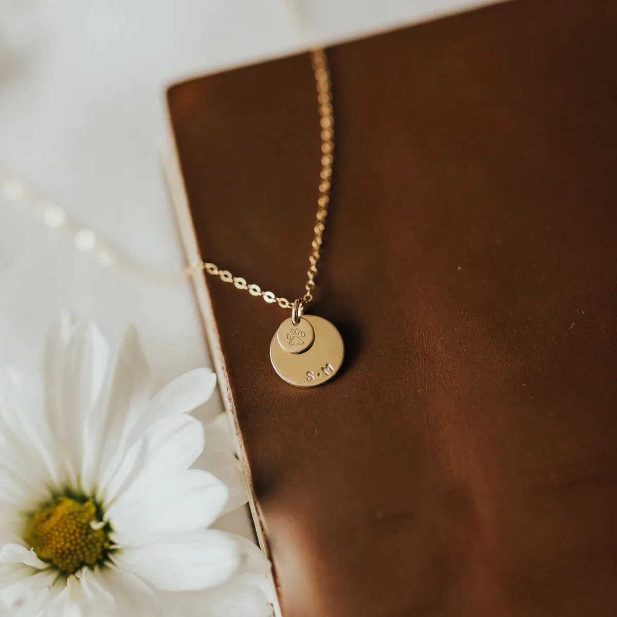 Dainty Disc w/ Pendant Necklace - 1/2" + 1/4" sold by Elysium Hope product image thumbnail 4