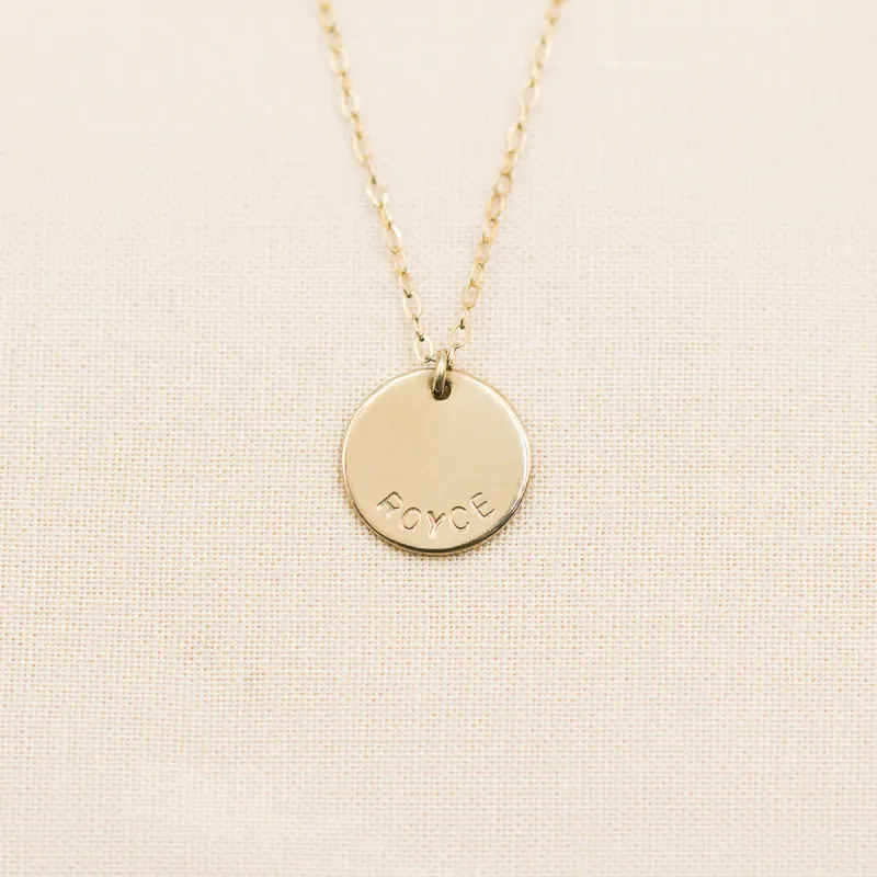 Dainty Disc Necklace - 1/2" sold by Elysium Hope